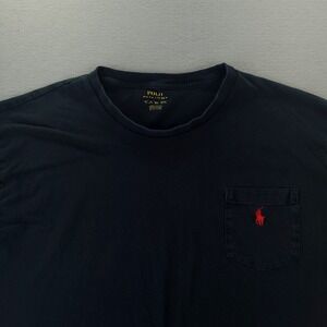 Polo Ralph Lauren Pocket Shirt Men's 2XLT Tall Black Red Pony Short Sleeve -1